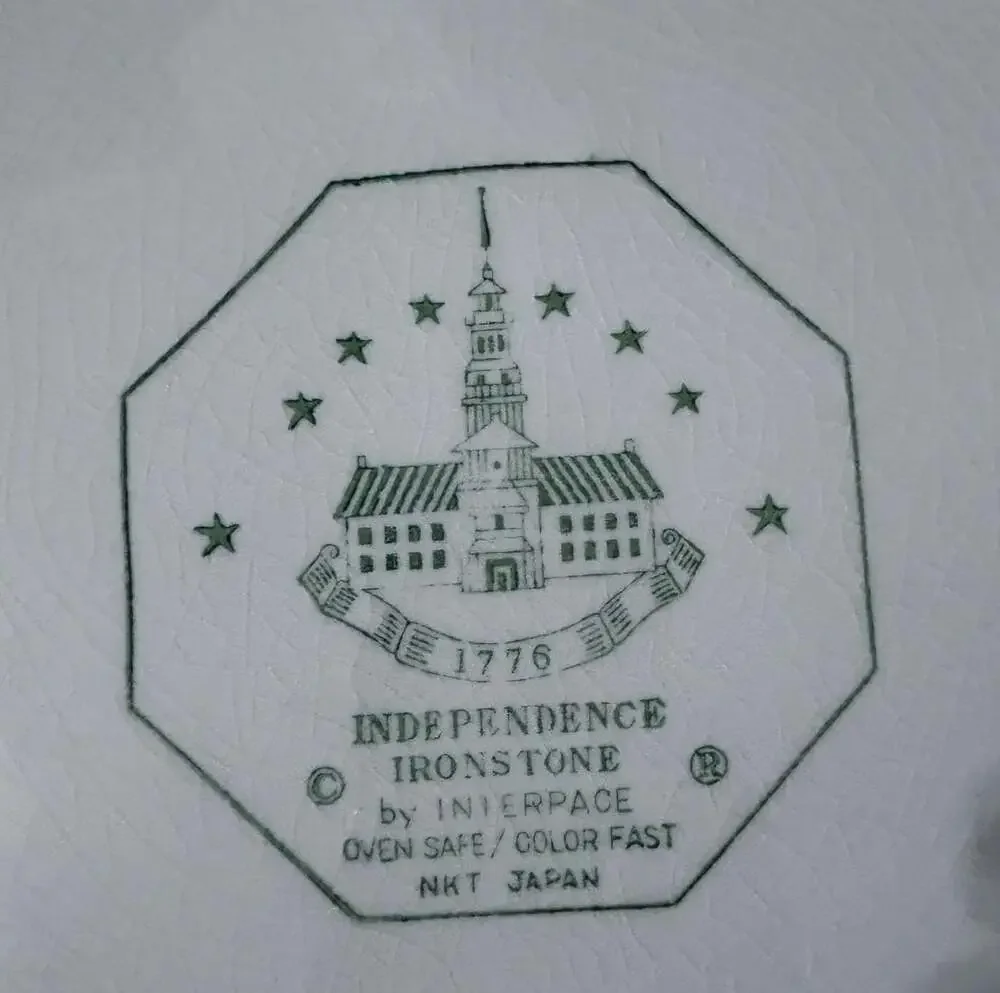 Vintage Independence Ironstone 14-inch Octagonal White Serving Platter